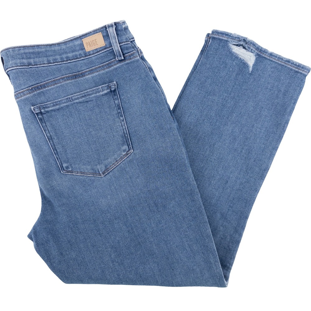 PAIGE Womens 32 Brigitte Vintage Mid Rise Tailored Boyfriend Jean Beat Hem Music